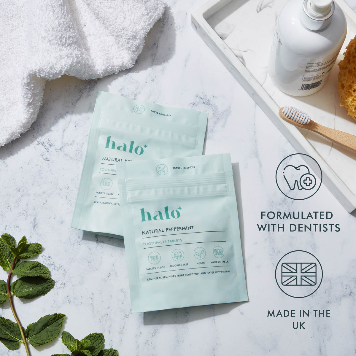 Hitco Toothpaste Halo Toothpaste Tablets with Hydroxyapatite