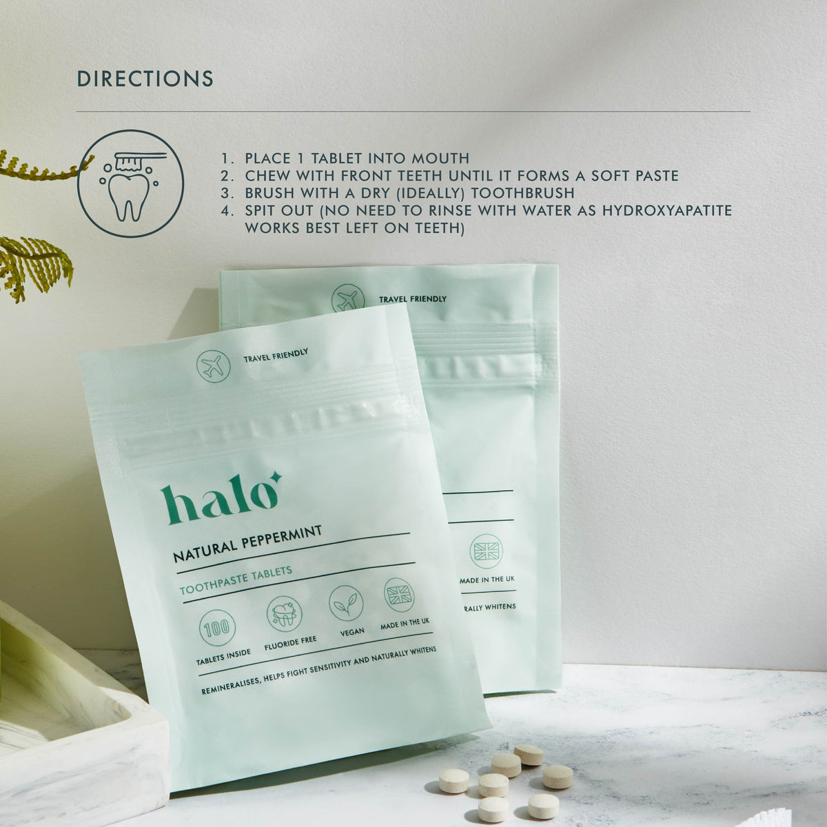 Hitco Toothpaste Halo Toothpaste Tablets with Hydroxyapatite